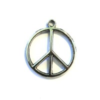 Breloque peace and love en métal argenté x5