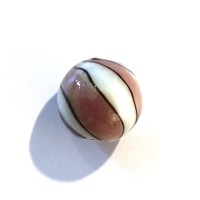 5 Perles rondes en verre blanc 14mm