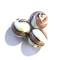 5 Perles rondes en verre blanc 14mm