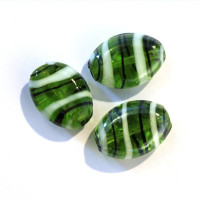 Perles ronde en verre vert 19mm