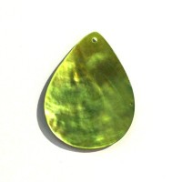 Pendentif nacre rond 38mm olivine