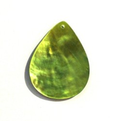 Pendentif nacre rond 38mm olivine