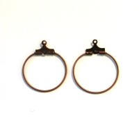 Supports créoles 22mm pour boucles d'oreilles cuivre