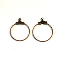 Supports créoles 22mm pour boucles d'oreilles cuivre