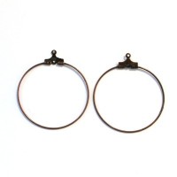 4 supports créoles 30mm pour boucles d'oreilles cuivre