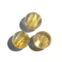 5 Perles rondes en verre noir 14mm