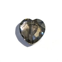 Coeur à facettes verre cristal 16mm rose