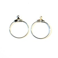 Supports créoles 22mm pour boucles d'oreilles argentés