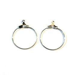 Supports créoles 22mm pour boucles d'oreilles argentés
