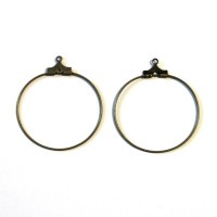 4 supports créoles 30mm pour boucles d'oreilles bronze