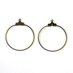 4 supports créoles 30mm pour boucles d'oreilles bronze