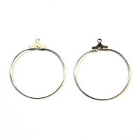 4 supports créoles 30mm pour boucles d'oreilles argentés