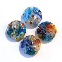 Disque millefiori 15mm multicolore