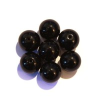 Perles en verre rondes 10mm noir x10