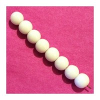 Perles rondes en verre 8mm blanc x25