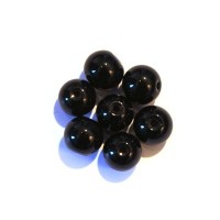 Perles rondes en verre 8mm noir x25