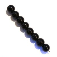 Perles rondes en verre 8mm noir x25