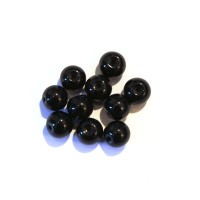 50 Perles rondes en verre 6mm noir