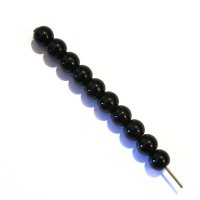 Perles rondes en verre 6mm noir x50