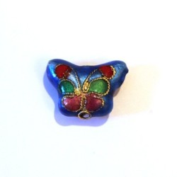 4 PERLES CLOISONNEES 13MM ROUGE