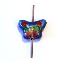 4 PERLES CLOISONNEES 13MM ROUGE
