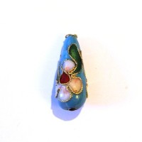 4 PERLES CLOISONNEES 13MM ROUGE