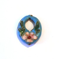 4 PERLES CLOISONNEES 13MM ROUGE