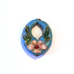 4 PERLES CLOISONNEES 13MM ROUGE