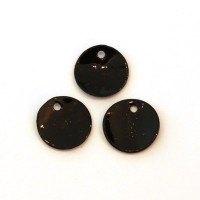 Perles sequin nacre 12mm noir x6