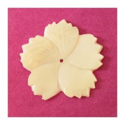 Fleur en nacre taillée 40mm blanc