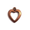 5 Breloques cœur en métal argenté 15mm
