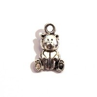 Breloque ours ourson argent vieilli