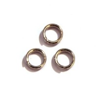 10 Anneaux double argent vieilli 5mm