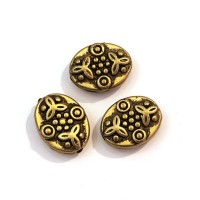 Perle CCB ovale plate bronze x10