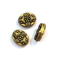 Perle CCB ovale plate bronze x10