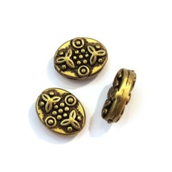 Perle CCB ovale plate bronze x10