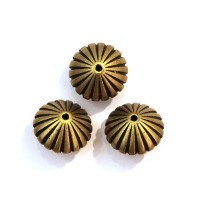 Perle CCB toupie striée bronze x5