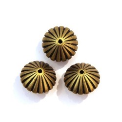 Perle CCB toupie striée bronze x5