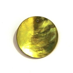 Sequin nacre 28mm vert olivine x6