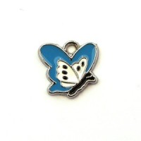 Breloque émaillée papillon bleu