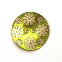 Bouton nacre 25mm vert clair x6