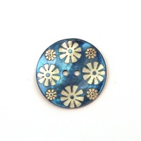 Bouton nacre 25mm vert clair x6