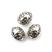 Perle CCB ovale 15mm argent x5