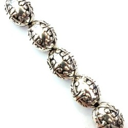Perle CCB ovale 15mm argent x5