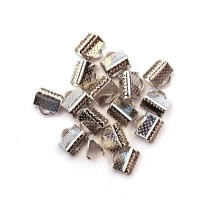 Embout ruban argent vieilli 8mm - Perlasara Perles