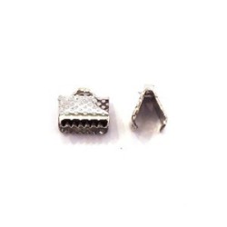Embout ruban argent vieilli 8mm - Perlasara Perles