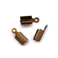 Embouts pince lacet 13x4mm bronze x10