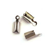 Embouts pince lacet 13x4mm vieil argent x10