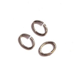 Anneau brisé ovale argent vieilli 5x7mm - Perlasara : Apprêts pour bijoux