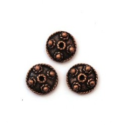 Perles coupelles métal 9mm cuivre